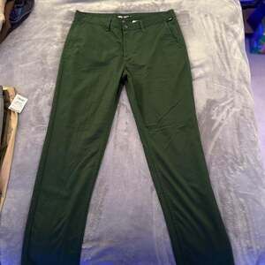 Vans Authentic Chino Pants, Green Straight Leg Skate Trousers, Size 36